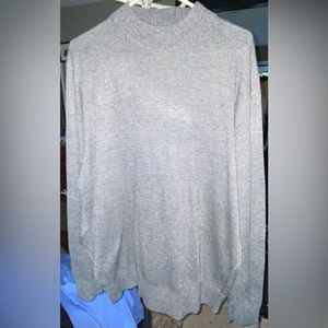 BAGAZIO Men’s Mock Neck Knit Sweater, long sleeve, Size L, Gray color